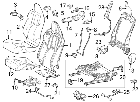 2023 Toyota GR Corolla COVER SUB-ASSY, FR S Diagram for 71073-1AT70-C3