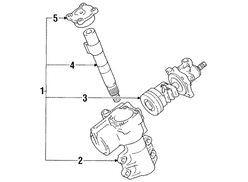 1996 Toyota Land Cruiser Steering Column & Wheel, Steering Gear & Linkage Diagram 3 - Thumbnail