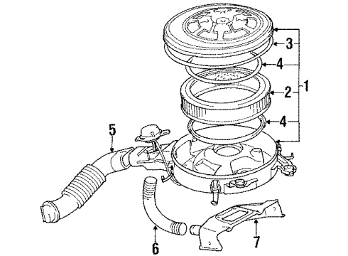 1984 Toyota Tercel Cap Sub-Assy, Air Cleaner Diagram for 17705-14010