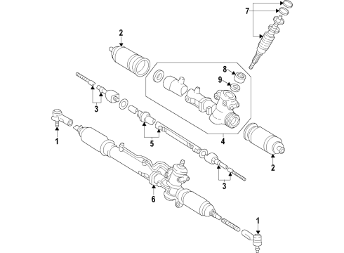 2002 Toyota Solara P/S Pump & Hoses, Steering Gear & Linkage Diagram