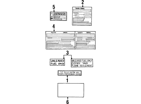 1989 Toyota Tercel Information Labels Diagram