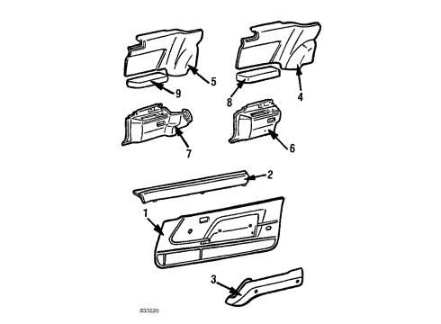 1984 Toyota Celica Interior Trim Diagram