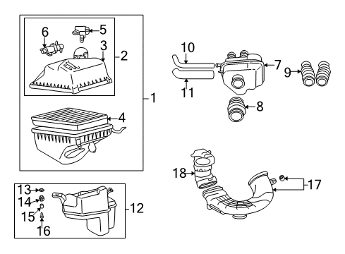 2000 Toyota Avalon Pipe Sub-Assembly, Air Cleaner Diagram for 17806-0A030