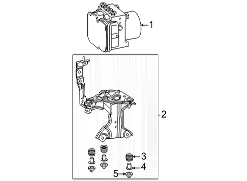 2020 Toyota Highlander ABS Control Unit Diagram for 44050-48A40