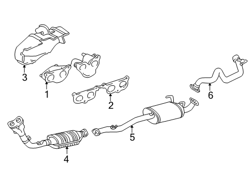 1998 Toyota 4Runner Exhaust Components Diagram