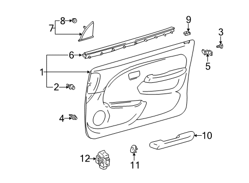 2000 Toyota 4Runner Board Sub-Assy, Front Door Trim, LH Diagram for 67660-35160-E3