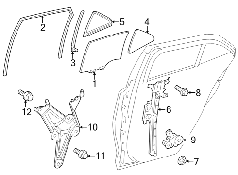 2023 Toyota GR Corolla WEATHERSTRIP, Rr Doo Diagram for 68188-12380