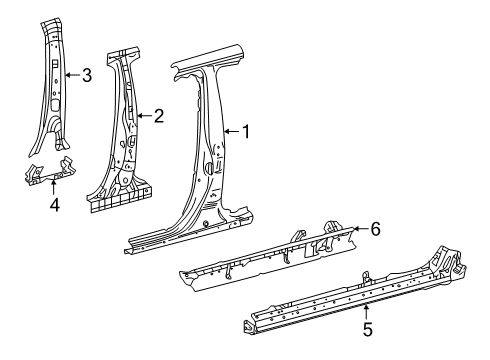 2022 Toyota Corolla Center Pillar & Rocker Diagram