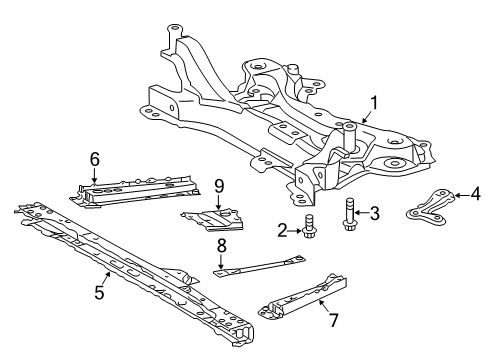 2012 Toyota Prius Member Sub-Assembly, Front Diagram for 57104-47020