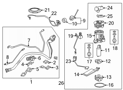 Tube Assembly, Fuel Suction W/Pump & Gage Diagram for 77020-48260