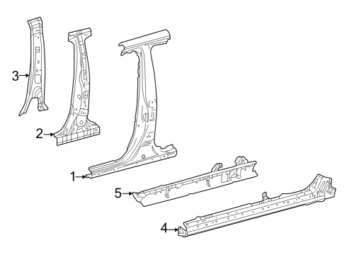 2023 Toyota GR Corolla Center Pillar & Rocker Diagram