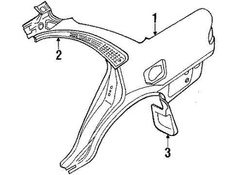 1988 Toyota Corolla Quarter Panel & Components, Exterior Trim Diagram 2 - Thumbnail