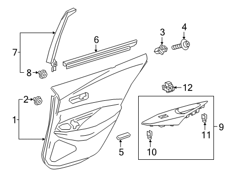 2020 Toyota Corolla WEATHERSTRIP, Rr Doo Diagram for 68174-02320