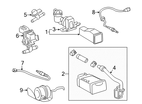 2002 Toyota Prius Valve, Vacuum Switching Diagram for 90910-12238