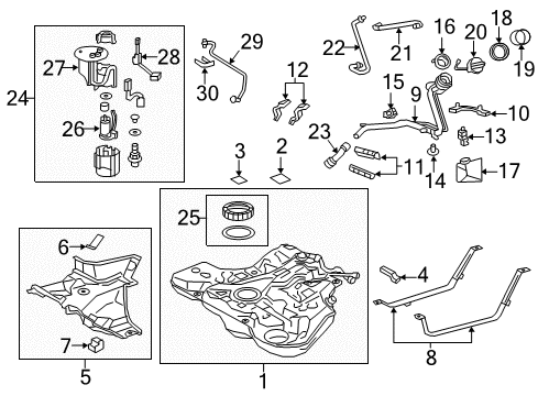 2016 Scion iM Fuel Suction Tube Assembly W/Pump & Gage Diagram for 77020-12850