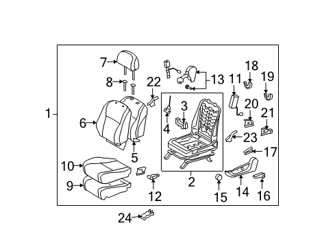 2010 Toyota Highlander Handle, Reclining Adjuster Release, LH Diagram for 72526-42020-B1