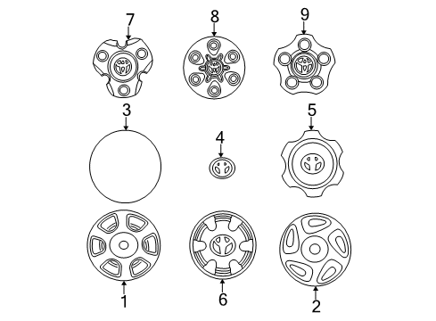 1999 Toyota Tacoma Wheel Covers & Trim Diagram 1 - Thumbnail