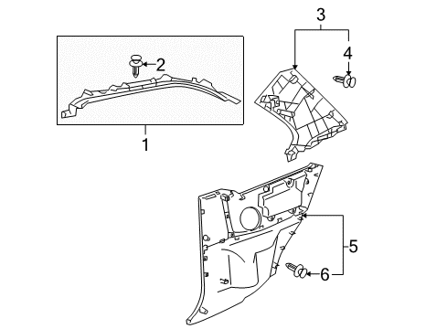 2009 Toyota Yaris Interior Trim - Quarter Panels Diagram 1 - Thumbnail