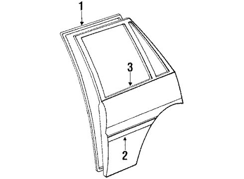 1989 Toyota Tercel Moulding, Rear Door, Outside RH Diagram for 75741-16430