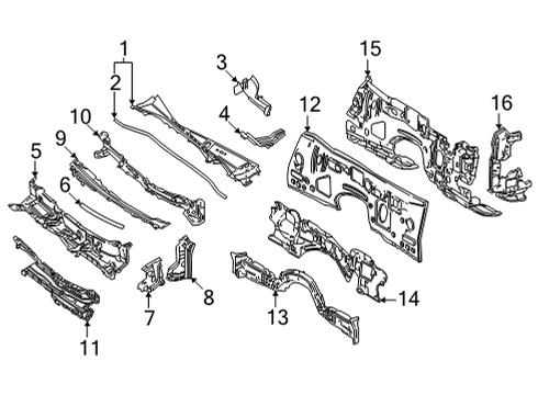 2022 Toyota Mirai Inner Reinforcement Diagram for 55703-62030