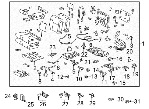 Plate, Seat Cushion, Driver Side Diagram for 79156-60031-B0