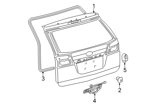 2006 Toyota Sienna Panel Sub-Assy, Back Door Diagram for 67005-AE100