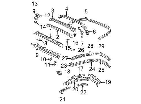 2002 Toyota Solara Latch Sub-Assy, Tarpaulin Diagram for 65904-AA020