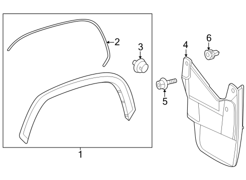 2024 Toyota Sequoia MUDGUARD, FR BODY, R Diagram for 76621-0C080