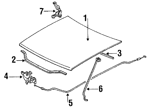 1988 Toyota Tercel Lock Assembly, Hood Diagram for 53510-16111