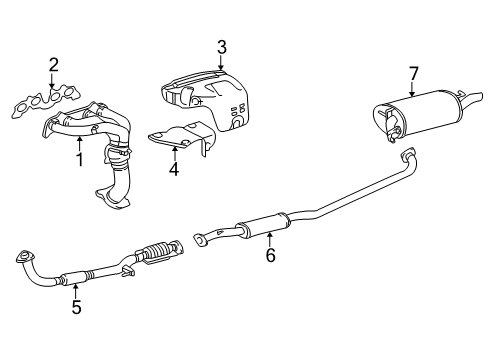 1998 Toyota Camry Exhaust Components, Exhaust Manifold Diagram