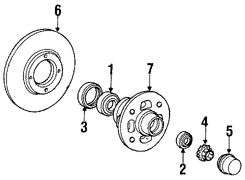 1986 Toyota Corolla Disc Brake Dust Cover Front Left Diagram for 47704-12110