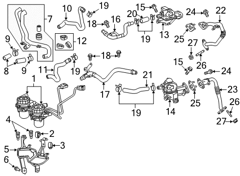 2010 Toyota Tundra Valve Assy, Vacuum Switching Diagram for 25860-0P010