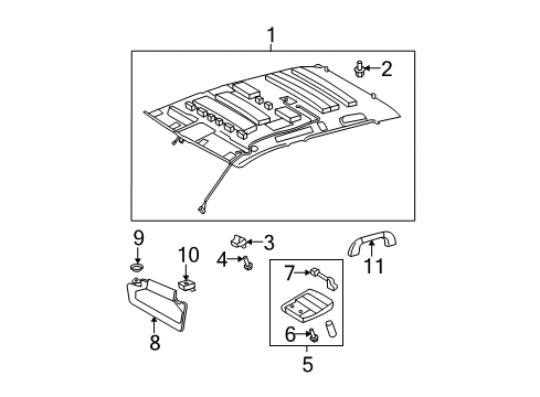 2013 Toyota Tundra HEADLINING Assembly,Roof Diagram for 63310-0C957-E1