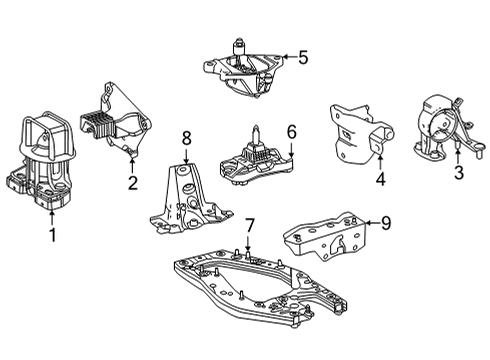 2018 Toyota Mirai Bracket Sub-Assembly, Front Diagram for 51025-62010