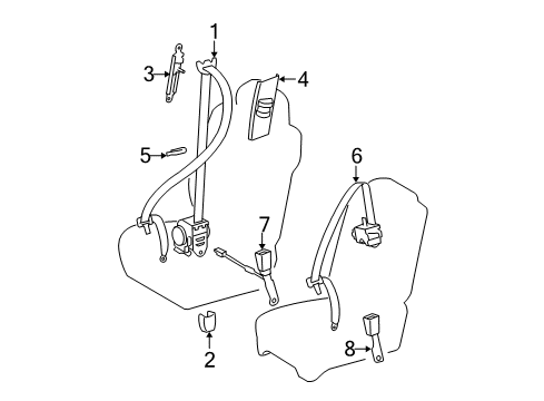 2009 Toyota Tundra Plate Sub-Assy, Front Shoulder Belt Anchor, RH Diagram for 73023-0C010-E0