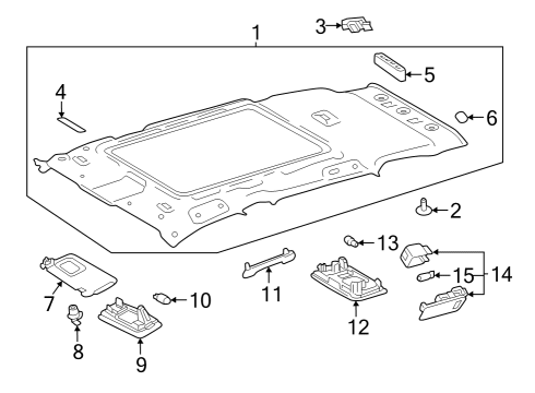 2019 Toyota RAV4 Interior Trim - Roof Diagram