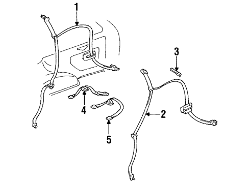 1994 Toyota Corolla Rear Seat Belts Diagram 2 - Thumbnail