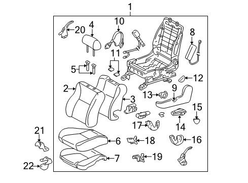 2005 Toyota Corolla Shield, Front Seat Cushion Diagram for 71811-AA090-B1