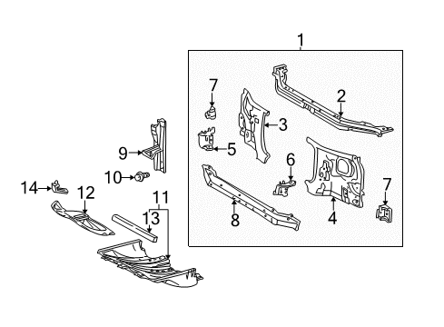 2004 Toyota Tundra Support Sub-Assy, Radiator Diagram for 53201-0C011