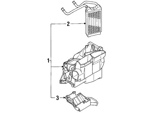 1991 Toyota 4Runner Heater Core & Control Valve Diagram