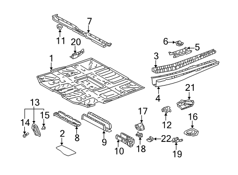 2003 Toyota Sienna Pillars, Rocker & Floor - Floor & Rails Diagram