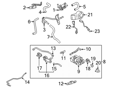 2023 Toyota Tundra Bracket, Charcoal Canister Support Diagram for 77752-0C010