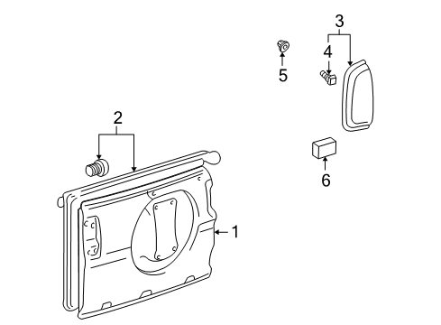 1998 Toyota RAV4 Back Door Diagram 2 - Thumbnail