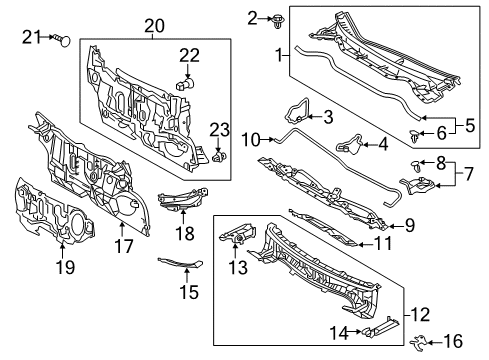 2018 Toyota Corolla iM Seal, Heater Air Duct Splash Shield Diagram for 55737-74010