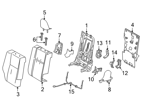 2016 Toyota RAV4 Rear Seat Components Diagram 1 - Thumbnail