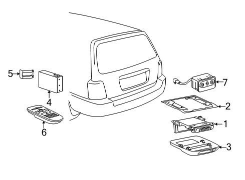 2006 Toyota Highlander Entertainment System Components Diagram 1 - Thumbnail