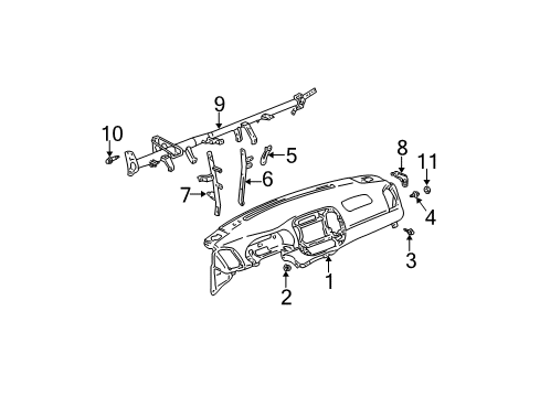 2002 Toyota Camry Reinforcement, Instrument Panel Diagram for 55330-06060