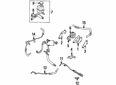 1997 Toyota Avalon P/S Pump & Hoses, Steering Gear & Linkage Diagram 2 - Thumbnail