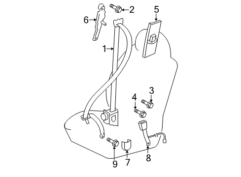 2012 Toyota FJ Cruiser Seat Belt Diagram 1 - Thumbnail