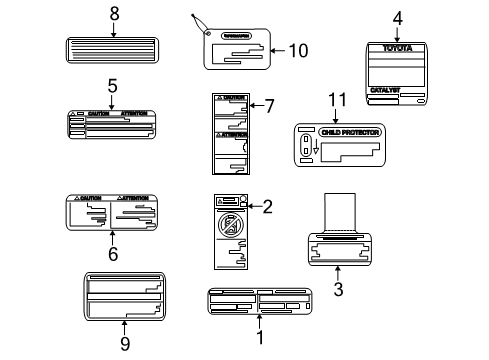 2013 Toyota Matrix Information Labels Diagram